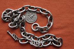 Vtg Sterling Silver Hand Made Bikers Chain 139.5 grams 20 Long 12mm Wide