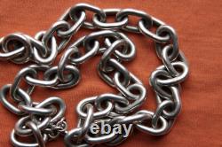 Vtg Sterling Silver Hand Made Bikers Chain 139.5 grams 20 Long 12mm Wide