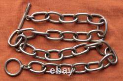 Vtg Sterling Silver Hand Made Bikers Choker Chain 77.8 grams 17 1/4 13mm