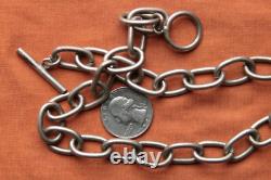 Vtg Sterling Silver Hand Made Bikers Choker Chain 77.8 grams 17 1/4 13mm