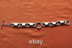 Vtg Sterling Silver Hand Made Mexico Bracelet 48.8 grams 8 1/8 13mm