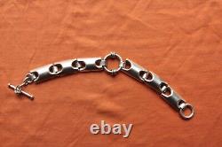 Vtg Sterling Silver Hand Made Mexico Bracelet 48.8 grams 8 1/8 13mm