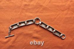 Vtg Sterling Silver Hand Made Mexico Bracelet 48.8 grams 8 1/8 13mm