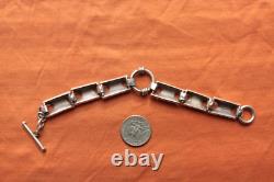 Vtg Sterling Silver Hand Made Mexico Bracelet 48.8 grams 8 1/8 13mm