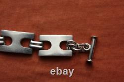 Vtg Sterling Silver Hand Made Mexico Bracelet 53.9 grams 8 1/8 16mm wide