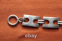 Vtg Sterling Silver Hand Made Mexico Bracelet 53.9 grams 8 1/8 16mm wide
