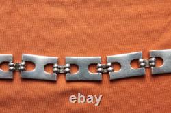Vtg Sterling Silver Hand Made Mexico Bracelet 53.9 grams 8 1/8 16mm wide