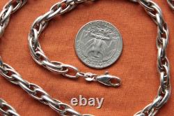 Vtg Sterling Silver Made in Italy Chain Necklace 53 grams 23.5 long 6.5 mm