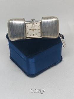 Vtg Sterling Silver Swiss Made Delmas Ermeto Style Purse/Travel Watch Running
