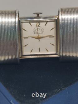 Vtg Sterling Silver Swiss Made Delmas Ermeto Style Purse/Travel Watch Running