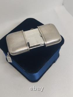 Vtg Sterling Silver Swiss Made Delmas Ermeto Style Purse/Travel Watch Running