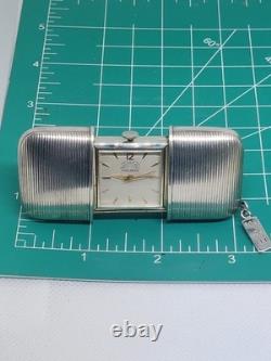 Vtg Sterling Silver Swiss Made Delmas Ermeto Style Purse/Travel Watch Running