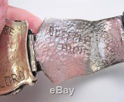 Vtg Western Men's Sterling Silver Hand Made Wrist Watch Band &Watch Figural 138g