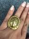 Vtg artisan hand made sterling silver 925 vermeil turtle bell Ring Size 7.5