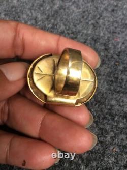 Vtg artisan hand made sterling silver 925 vermeil turtle bell Ring Size 7.5