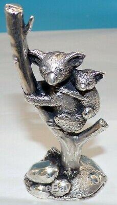 Wah Ming Chang SIGNED SOLID STERLING SILVER KOALA & CUB 365 GRAMS ONLY 3 MADE