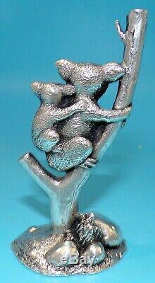 Wah Ming Chang SIGNED SOLID STERLING SILVER KOALA & CUB 365 GRAMS ONLY 3 MADE