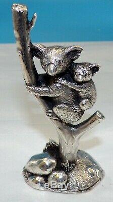 Wah Ming Chang SIGNED SOLID STERLING SILVER KOALA & CUB 365 GRAMS ONLY 3 MADE