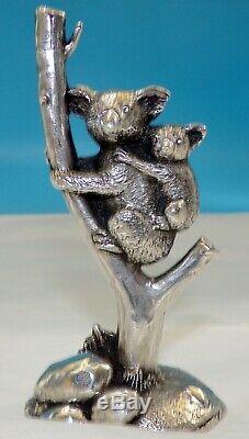 Wah Ming Chang SIGNED SOLID STERLING SILVER KOALA & CUB 365 GRAMS ONLY 3 MADE
