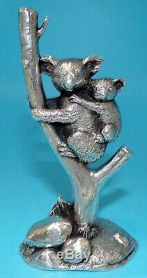 Wah Ming Chang SIGNED SOLID STERLING SILVER KOALA & CUB 365 GRAMS ONLY 3 MADE