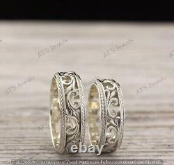 Wedding Bands His & Her Couple Love Band Ring Ring Set Real 925 Sterling Silver