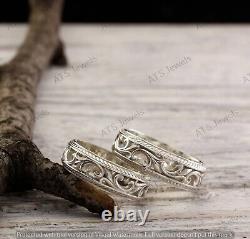 Wedding Bands His & Her Couple Love Band Ring Ring Set Real 925 Sterling Silver