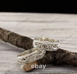 Wedding Bands His & Her Couple Love Band Ring Ring Set Real 925 Sterling Silver