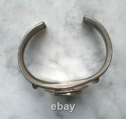 Well Made 925 Sterling Silver And Onyx Cuff Bracelet