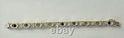 Well Made Bi-tone 925 Sterling Silver Multi Gemsone Bracelet