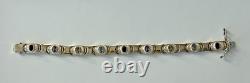 Well Made Bi-tone 925 Sterling Silver Multi Gemsone Bracelet