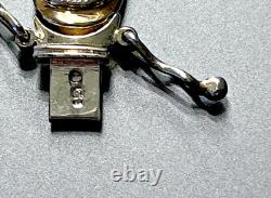 Well Made Bi-tone 925 Sterling Silver Multi Gemsone Bracelet