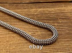 Well Made Thick Wheat Sterling Silver 925 Necklace CLU116 42g 16