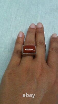 Well made sterling silver 925 brown red stone ring size 6