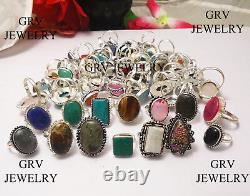 Wholesale Rings Lots Mix Gemstones 925 Sterling Silver Overlay Jewellery