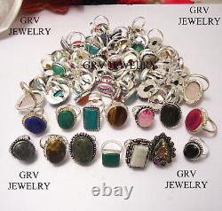 Wholesale Rings Lots Mix Gemstones 925 Sterling Silver Overlay Jewellery