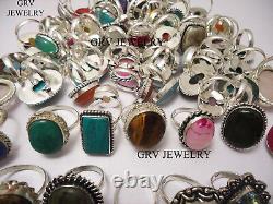 Wholesale Rings Lots Mix Gemstones 925 Sterling Silver Overlay Jewellery