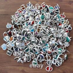 Wholesale Rings Lots Mix Gemstones 925 Sterling Silver Overlay Jewellery