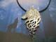 Wolf head with tribal weave pendant made sterling silver 925-artisanal product