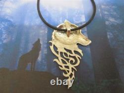 Wolf head with tribal weave pendant made sterling silver 925-artisanal product