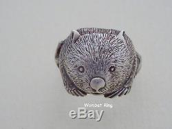 Wombat ring in sterling silver hand made to your size. Australian hallmarked