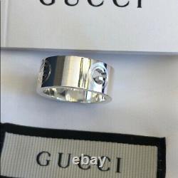Womens Gucci G Logo Signature Cutout Ring Sterling Silver Made In Italy Sz 6