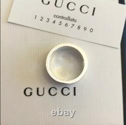 Womens Gucci G Logo Signature Cutout Ring Sterling Silver Made In Italy Sz 6