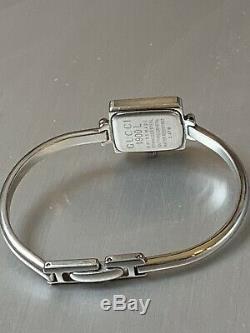 Womens Gucci Sterling Silver Watch 1900L Swiss Made Needs Batteries AS IS