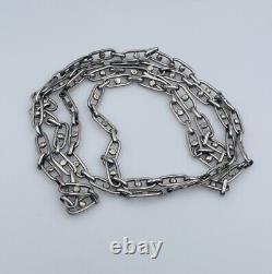 Zina Vintage Sterling Silver Hand Made Unusual Link Chain Necklace 36