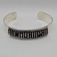 Zuni Made Sterling Silver White Buffalo Needlepoint Cuff Bracelet Size 12 Signed